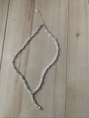 Carolee Silver Crystal Y-Necklace